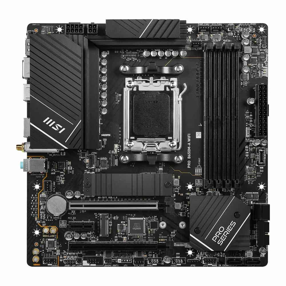 MSI AMD Ryzen PRO B650M-A WIFI6E AM5 PCIe 4.0 DDR5 MicroATX Motherboard